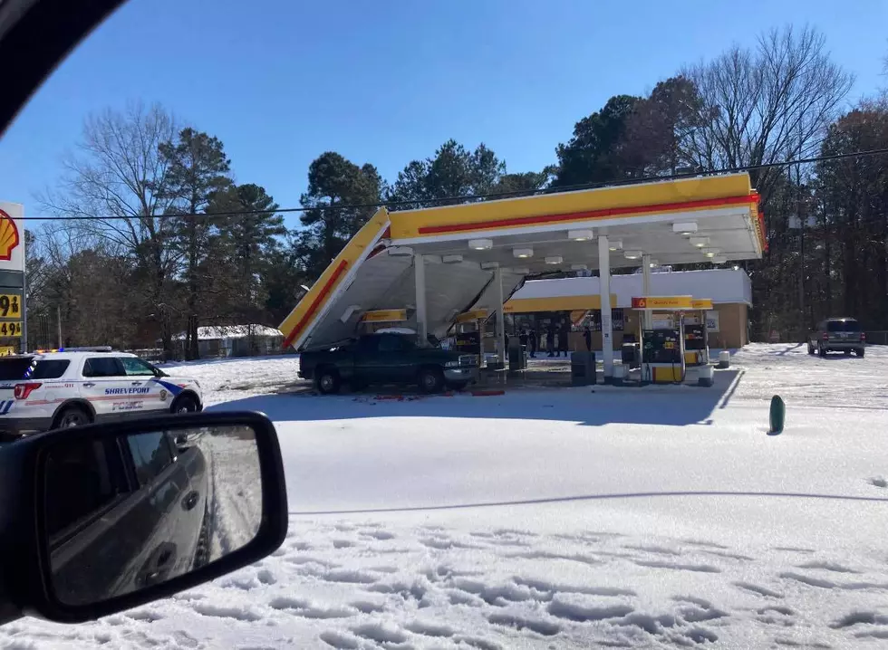 Winter Weather Damages Shreveport Gas Station