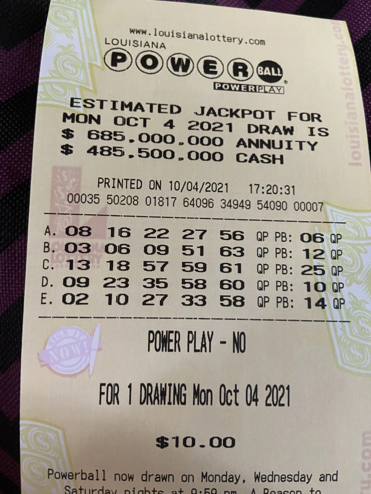 Lottery Ticket Holder Thanks A Lotto - Party Peanut
