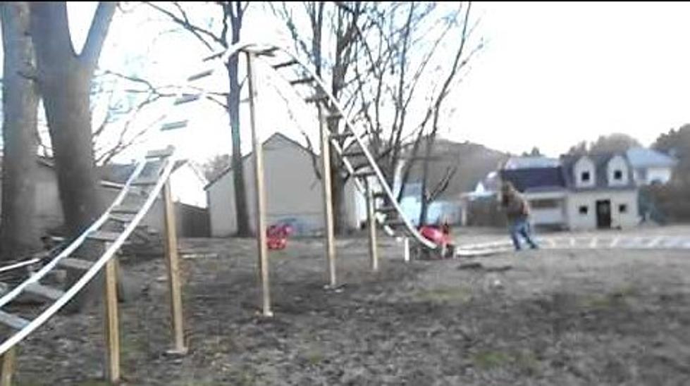 Backyard Roller Coaster Made of PVC Pipe