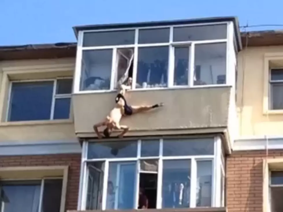 Suicidal Husband Jumps Out Window, Wife Saves Him By Grabbing His Boxers