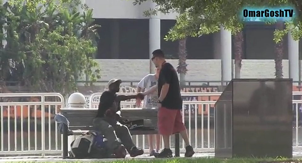 Man Gives Homeless People New Shoes And The Shirt Off His Back [Video]