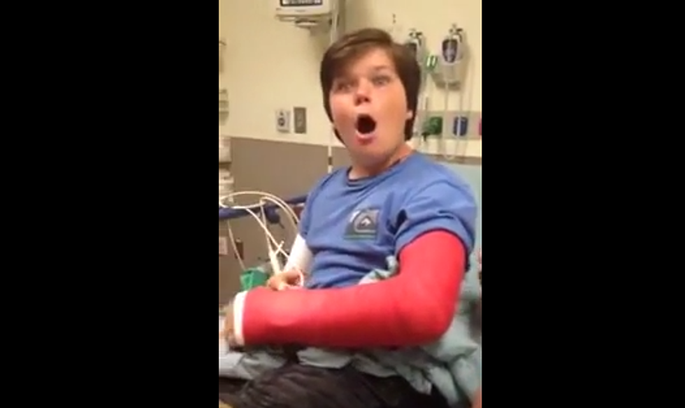 Kid Comes Off Drugs, Is Ecstatic to Find He Has a Cast [VIDEO]