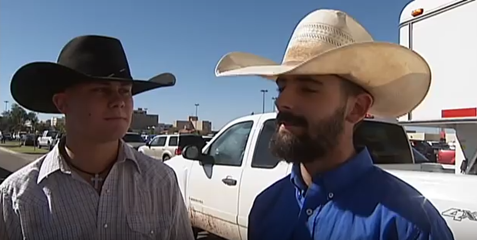 Couple of Range Horse Team Members Rope Escaped Cows, Give Most Texan Interview Afterwards [VIDEO]