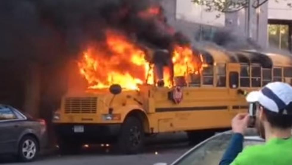 Group Of Juveniles Set School Bus Ablaze, Caught on Surveillance Camera [VIDEO]