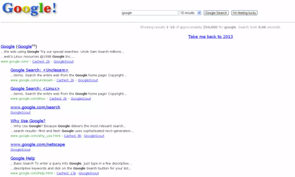Type &#8216;Google in 1998&#8242; Into Google and See What the Search Engine Looked Like 15 Years Ago