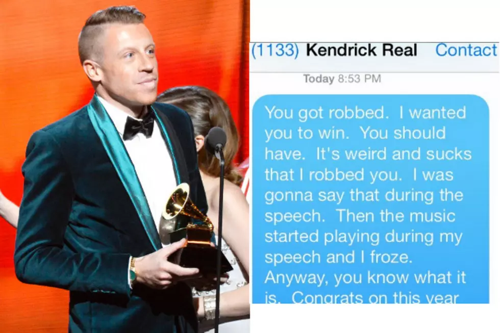 Macklemore Texts Kendrick Lamar after Grammy: 'I Robbed You'