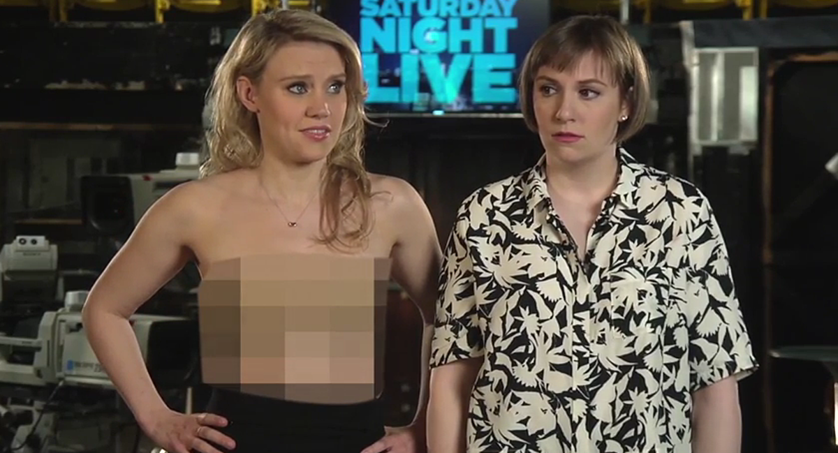 ...and in these promos, Lena and castmember Kate McKinnon make.