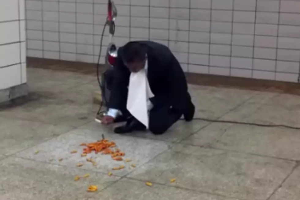 Guy From Vacuum Company Steam Cleans Subway Floor then Eats Off of It