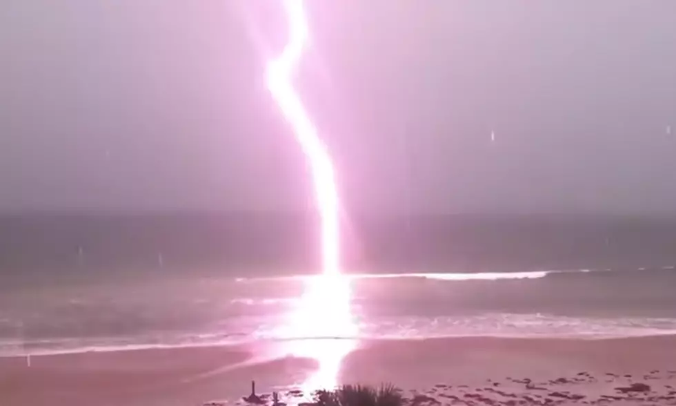 Huge Lightning Strike on Daytona Beach