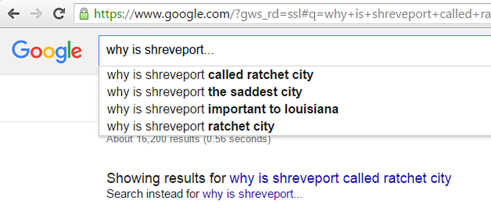 Google&#8217;s Auto-Fill For What We&#8217;re Asking About Shreveport is Unfortunately Pretty Accurate