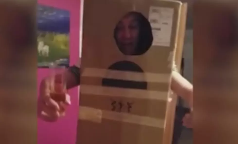 Drunk Guy Gets Stuck In A Cardboard Box [VIDEO]