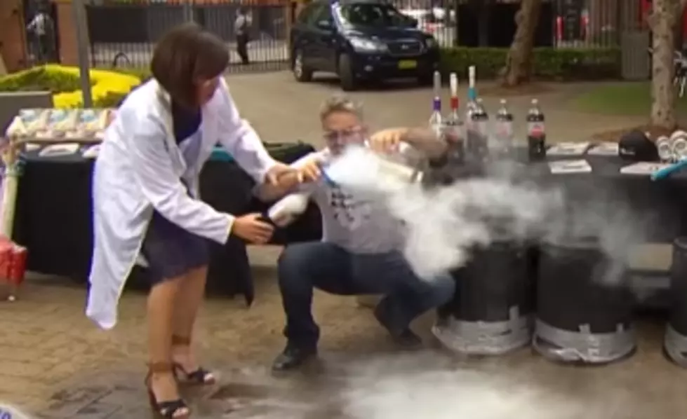 Talk Show Host Nearly Hit in the Face by Exploding Bottle [VIDEO]