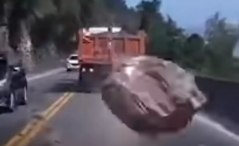 Massive Boulder Crashes Onto Highway [VIDEO]