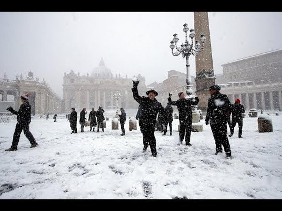 Rare Snowball Fight At The Vatican (Video)