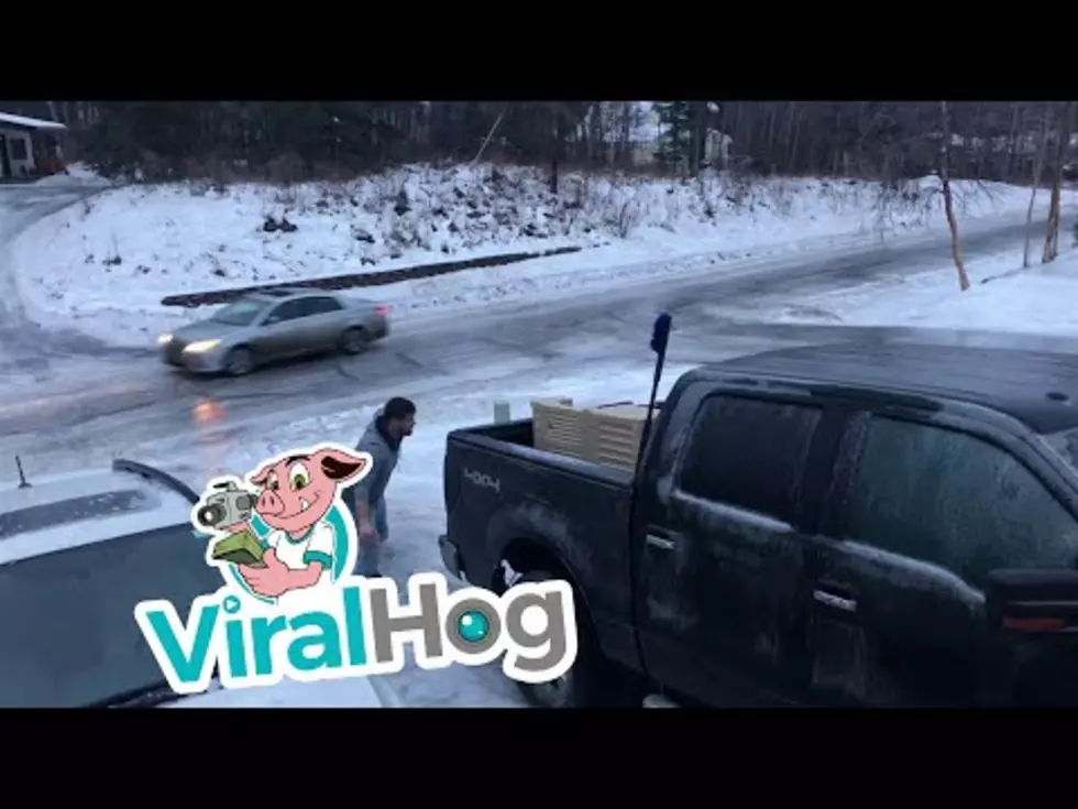 Dad Hilariously Falls on Ice Retrieving Daughter’s Toy [VIDEO]