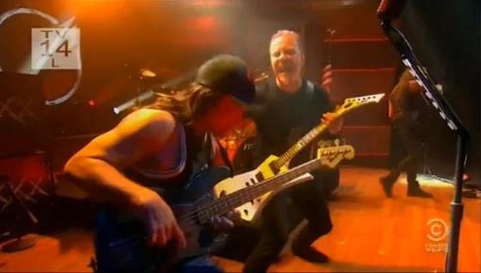 Metallica Drop in on Colbert Report to Perform and Talk About “Through the Never” Movie [VIDEO]
