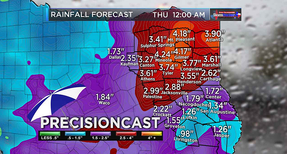 Heavy Rain + Strong Storms Expected In East Texas On Tuesday