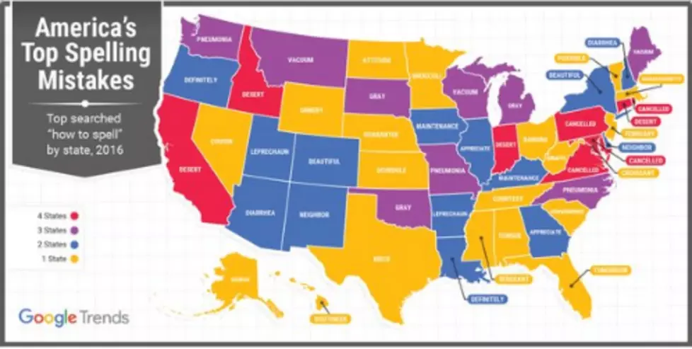 Most Commonly Misspelled Words in Each State