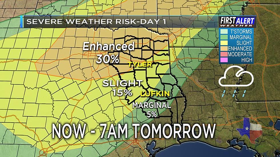 Severe Weather A Potential For Portions Of East Texas Today