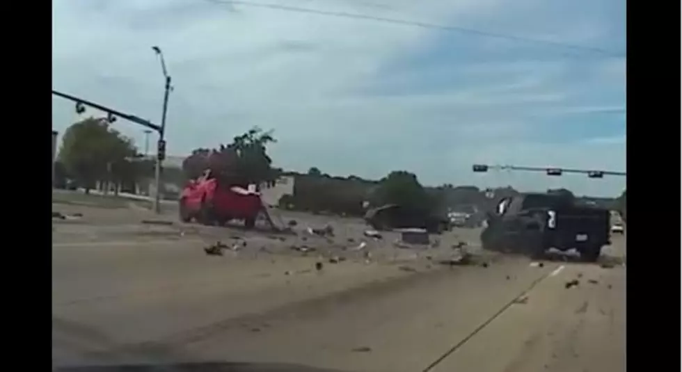 Watch A Horrific Accident Between Two Pickups In An Arlington, Texas Intersection