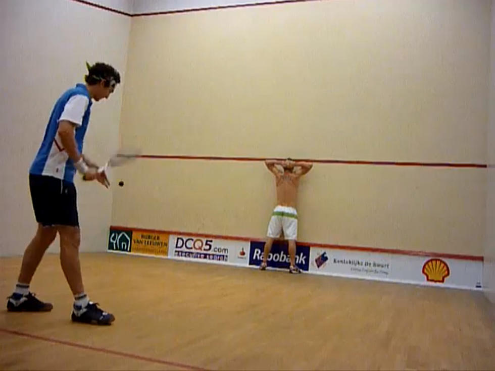 Record-Breaking Squash Player Thwacks Brother with 175 MPH Ball [VIDEO]