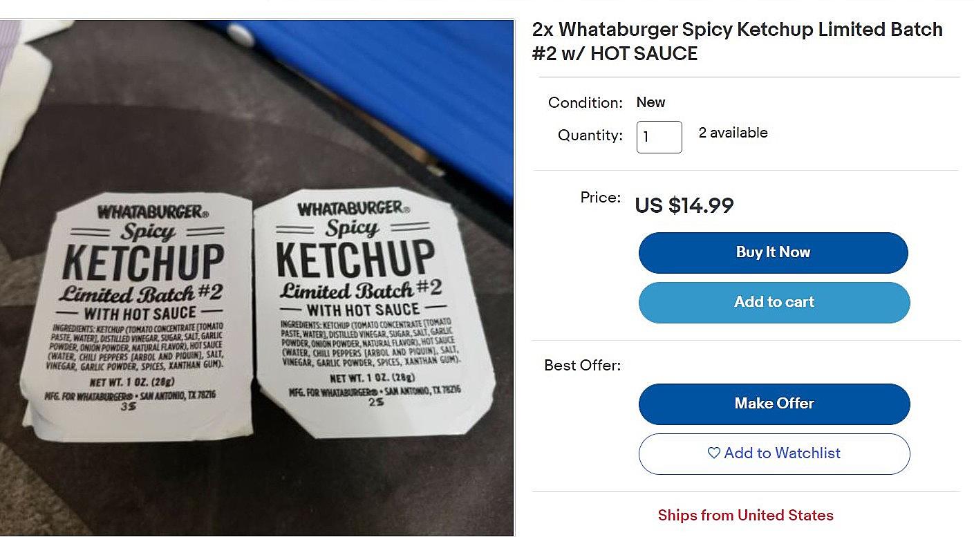 People Are Selling Whataburger's New Spicy Ketchup Online