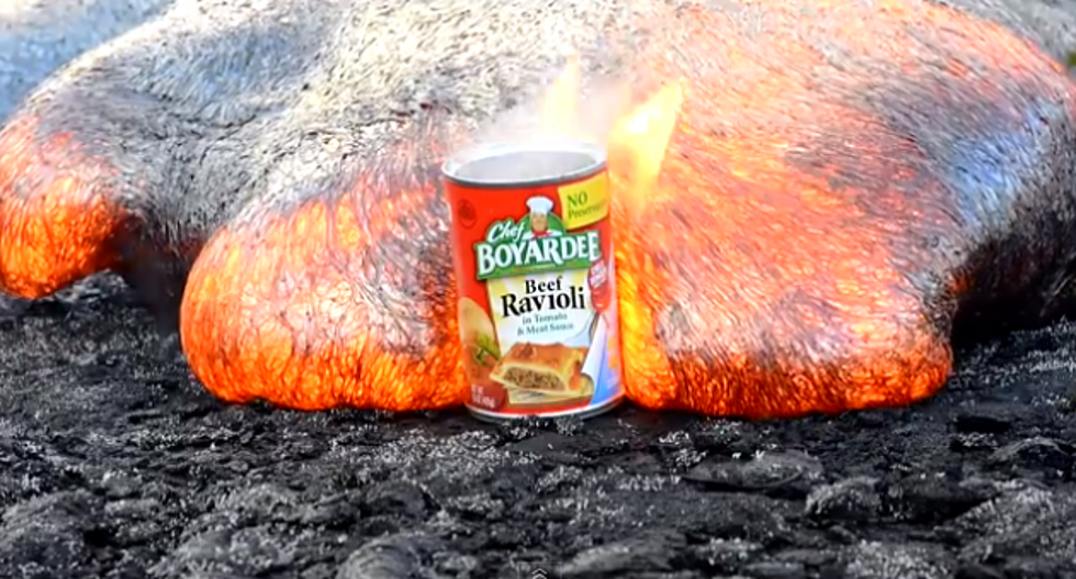 What Happens When a Chef Boyardee Can Gets in the Way of Lava [VIDEO]