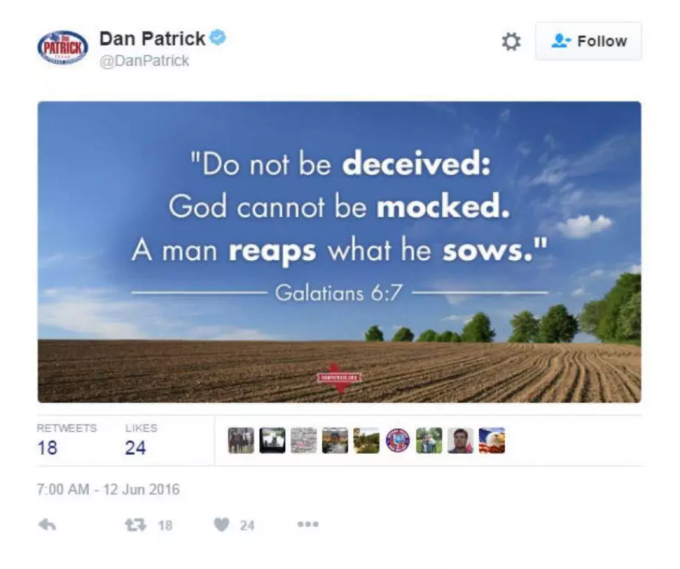 Texas Lt. Gov. Dan Patrick Deletes Tweet Regarding Orlando Shooting Following Twitter Outrage