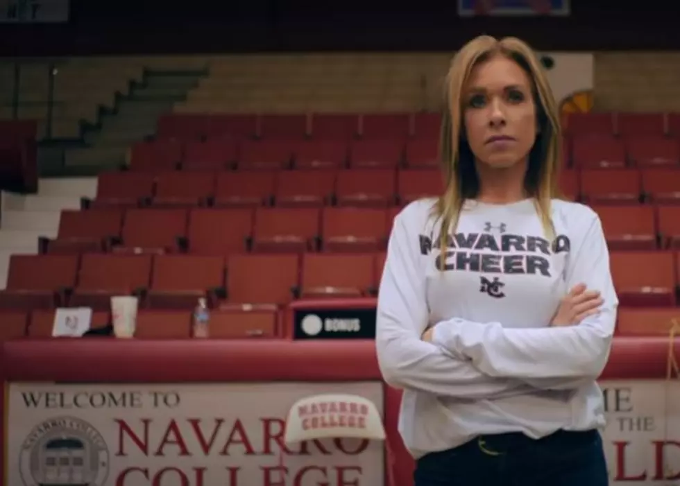 Photos are screenshots from the Cheer, Season 2 official trailer on the Netflix YouTube page