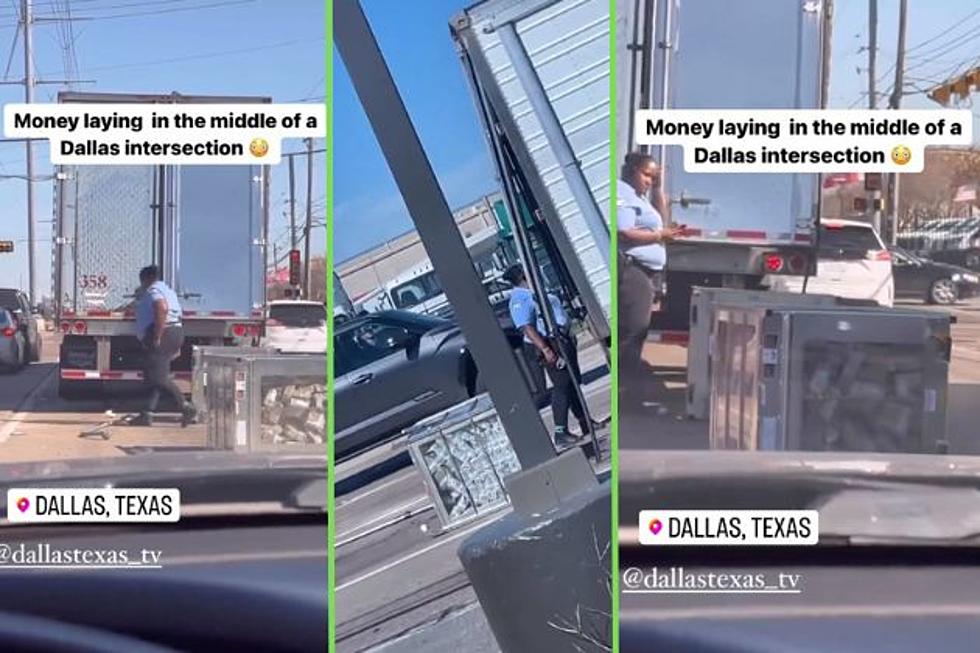 Huge Piles of Cash Seen Laying in Middle of Dallas Intersection 