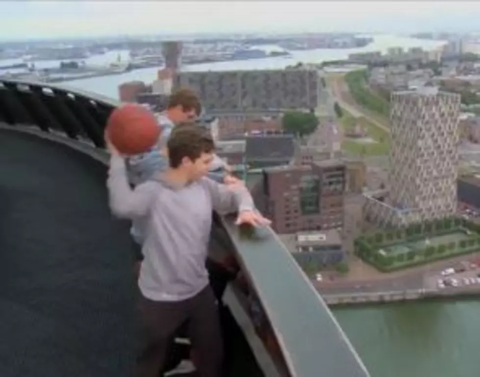 Watch a Guy Make a Basketball Shot from 320 Feet Up