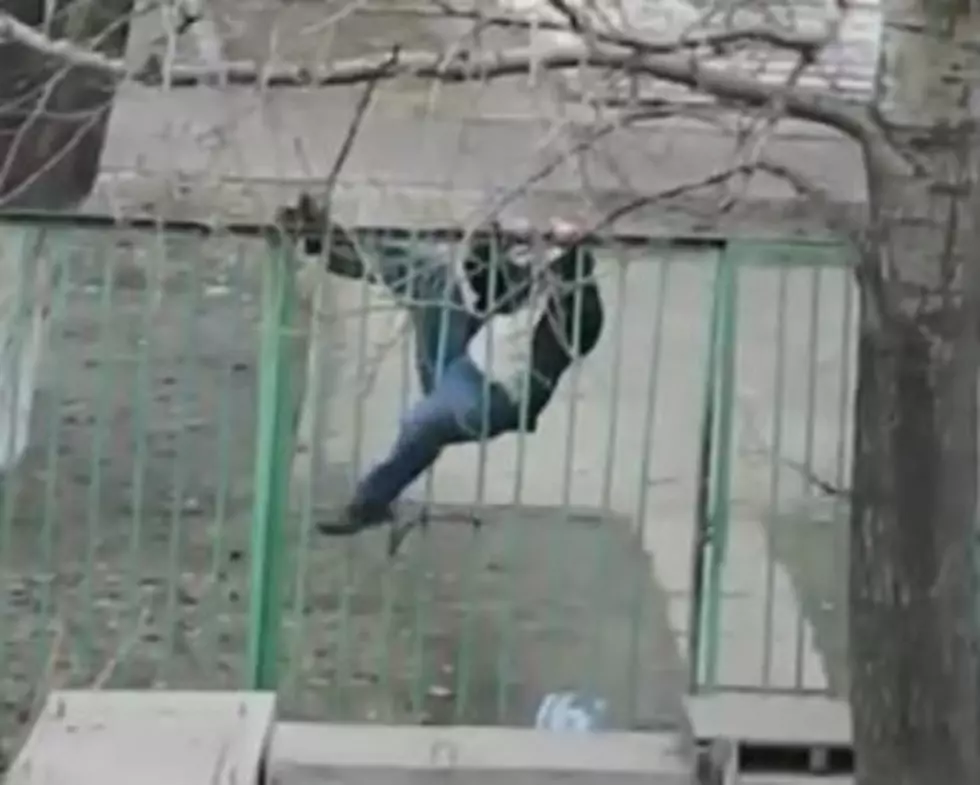 A Drunk Guy Tries to Climb a Fence…With a Surprise Ending