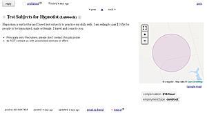 A Lubbock Craigslist Ad Is Looking for People to Be Hypnotized