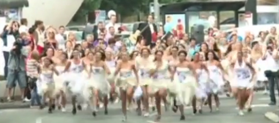 The Running of the Brides in Belgrade, Serbia! [VIDEO]