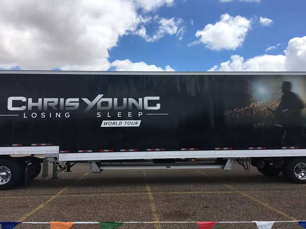 Chris Young Arrives in Lubbock With a Caravan of Trucks [Photos]