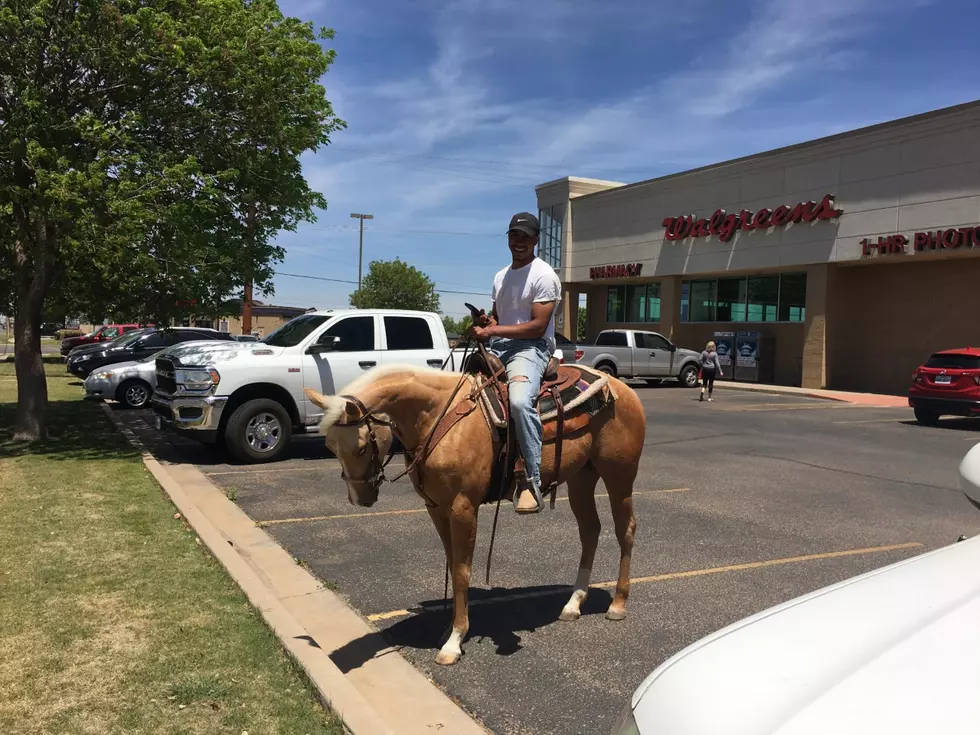 Surprise! A Lone Horse and Rider Out and About in Lubbock