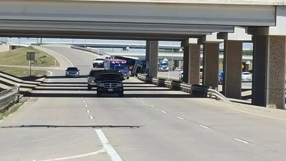 Truck Overturns on I-27 in Lubbock Near 82nd Street