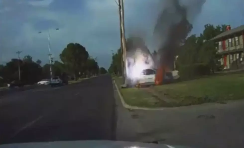 Lubbock Driver’s Car Erupts in Flames After Crashing Into Power Pole [Video]