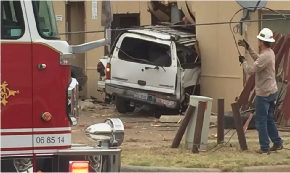 Lubbock Police Respond to a Vehicle Crashing Into a Building
