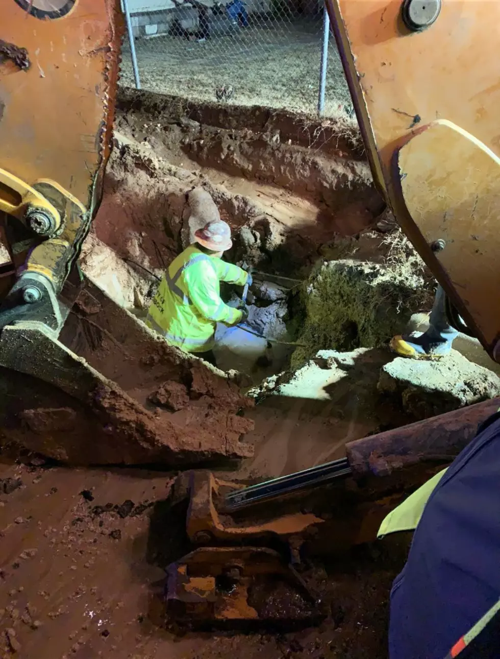 City of Lubbock Crews Repairing Water Main Break