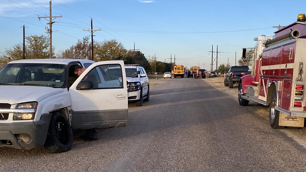 UPDATED: Suspect Flees Scene of School Bus Crash West of Lubbock