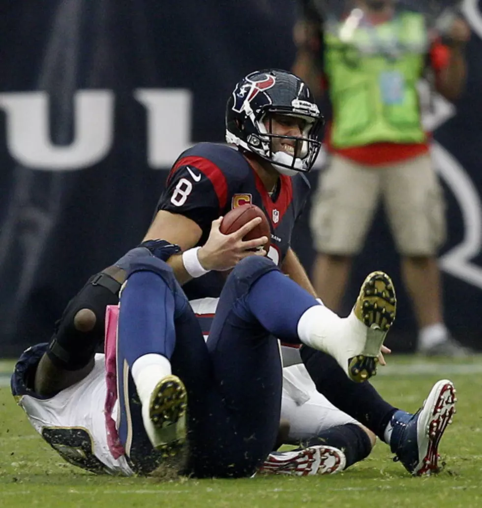 Houston Texan’s Quarterback Matt Schaub Nurses a Lower Leg Injury While His Status for Sunday’s Game is Up in the Air