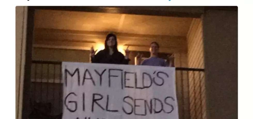 Another Crazy Baker Mayfield Sign Hung in Lubbock