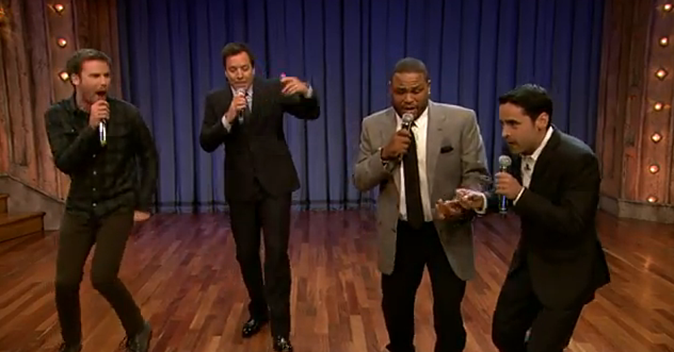 Jimmy Fallon And “Guys With Kids” Cast Pull Off A Great Montage Of Old-School TV Theme Song