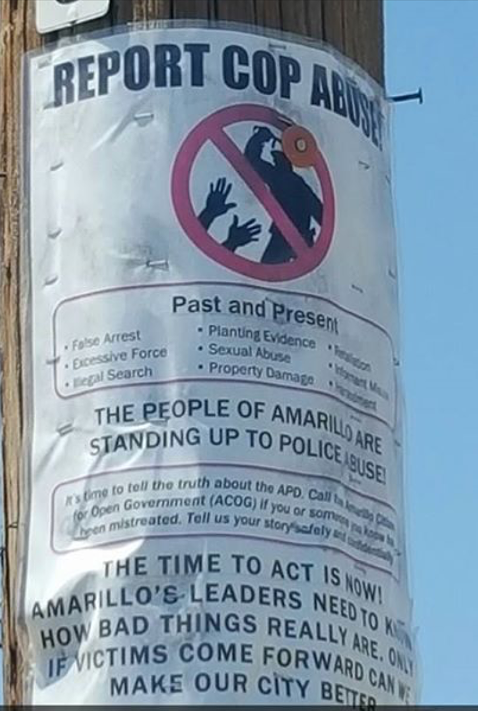 Have You Seen These Fliers About Police Abuse Posted Around Amarillo?