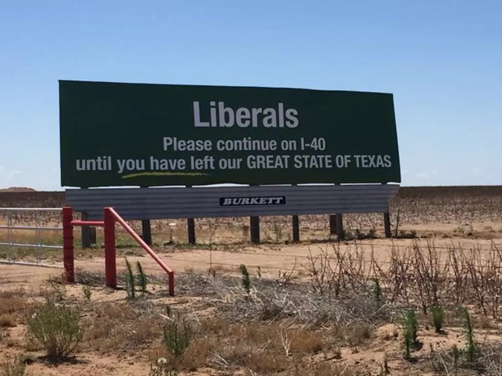 Billboard on I-40 tells Liberals To Leave Texas