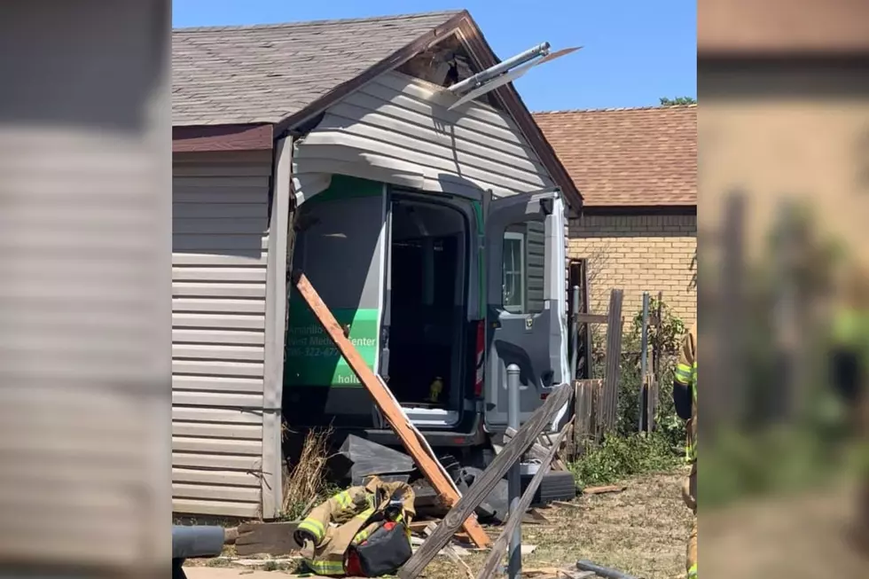 Hotel Passenger Shuttle Van Crashes Through Amarillo Home