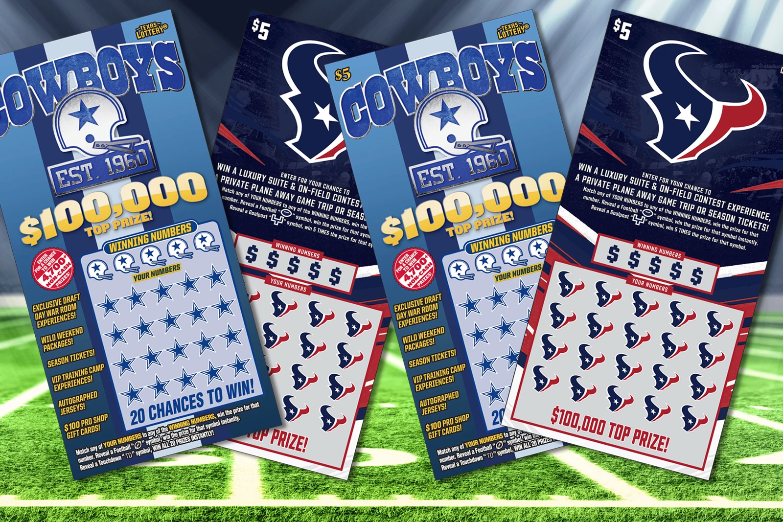 Texas Lottery Rolls Out New Cowboys and Texans' Scratch Games