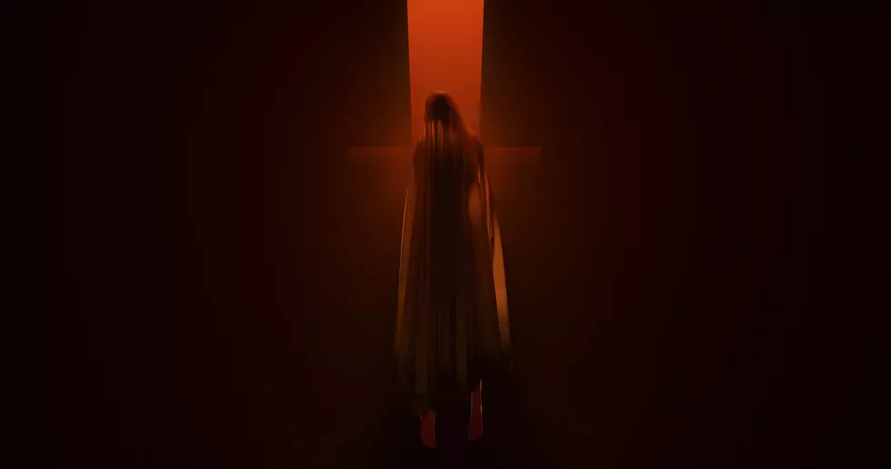 Evil Spirit floating in a fiery inferno 3d illustration
