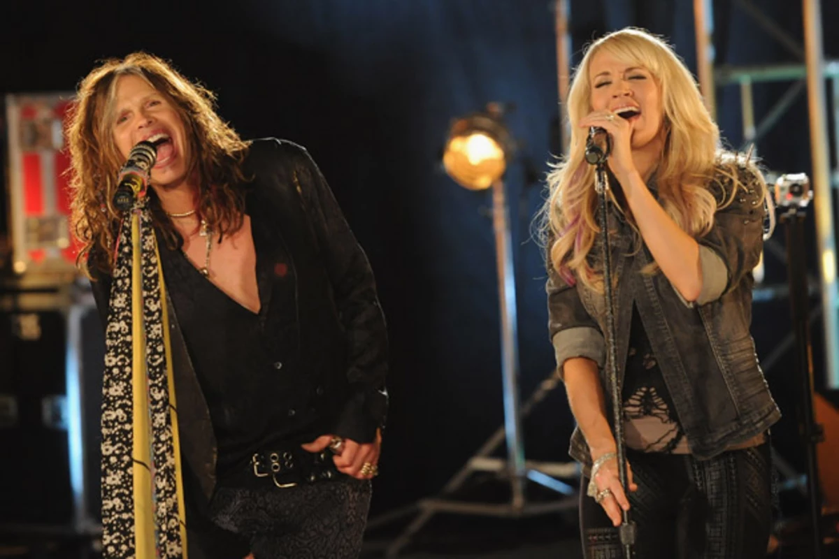 Carrie Underwood Jams With Steven Tyler in New Pictures From Super Bowl ...